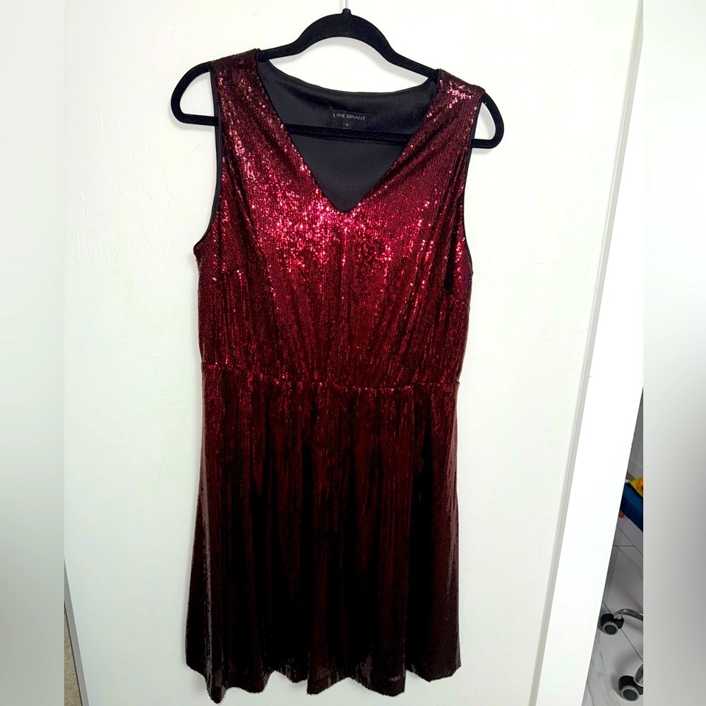 Burgundy Sequin Sleeveless Dress